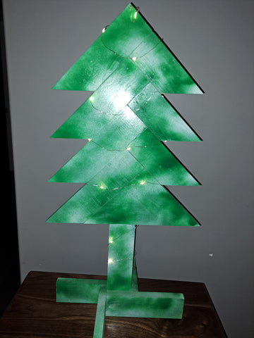 Pine Christmas tree with lights